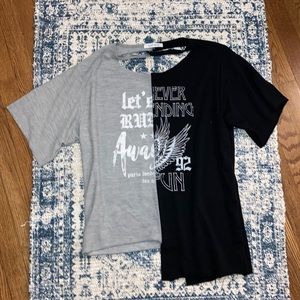 Edgy never worn mixed black & gray top.